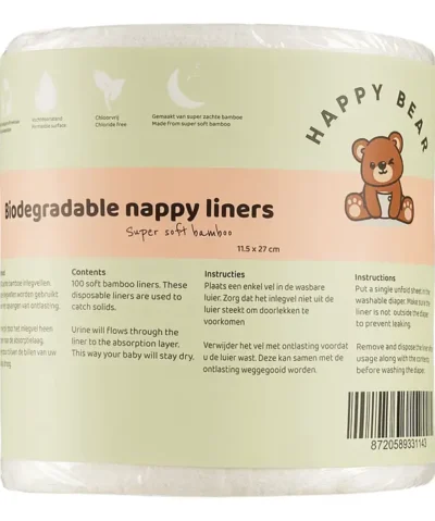 Happy Bear Bambus-LINER / Windeleinlage XL auf Rolle | 100 Einlagen