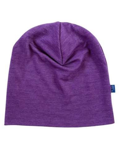 Glückskind ERW Beanie Merinowolle & Tencel | Brombeere