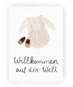 Hej Hanni Postkarte | Willkommen auf der Welt rosa