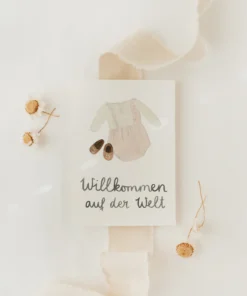 Hej Hanni Postkarte | Willkommen auf der Welt rosa