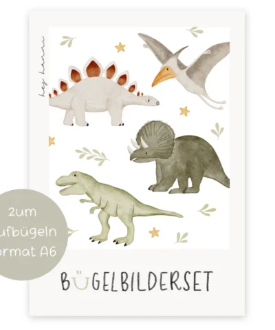 Hej Hanni Bügelbilderset A6 | Dinosaurier