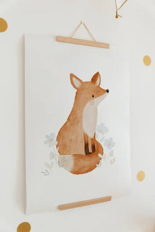 Hej Hanni Poster A4 | Fuchs mit Blumen – Bild 2