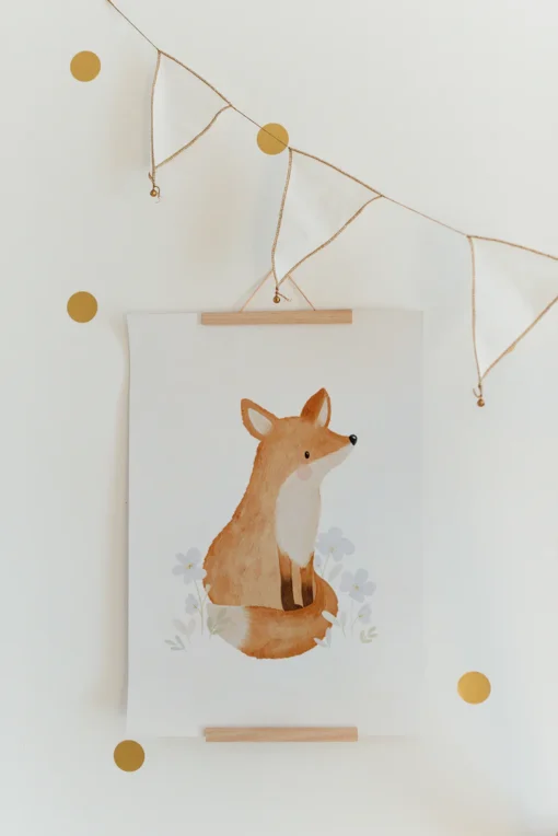 Hej Hanni Poster A4 | Fuchs mit Blumen – Bild 3