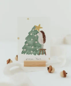 Hej Hanni Postkarte Weihnachten | IGEL SCHMÜCKT WEIHNACHTSBAUM