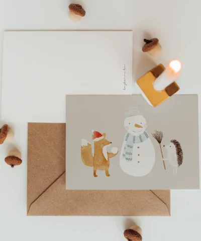 Hej Hanni Postkarte Weihnachten | SCHNEEMANN
