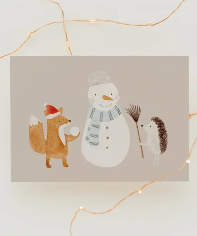 Hej Hanni Postkarte Weihnachten | SCHNEEMANN