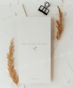 Geburtstagskalender SCHLICHT aus Naturpapier beige 10x21cm