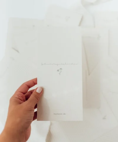 Geburtstagskalender SCHLICHT aus Naturpapier beige 10x21cm