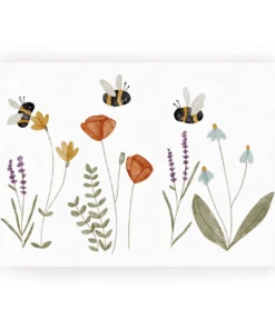 Postkarte | Wiesenblumen und Hummeln
