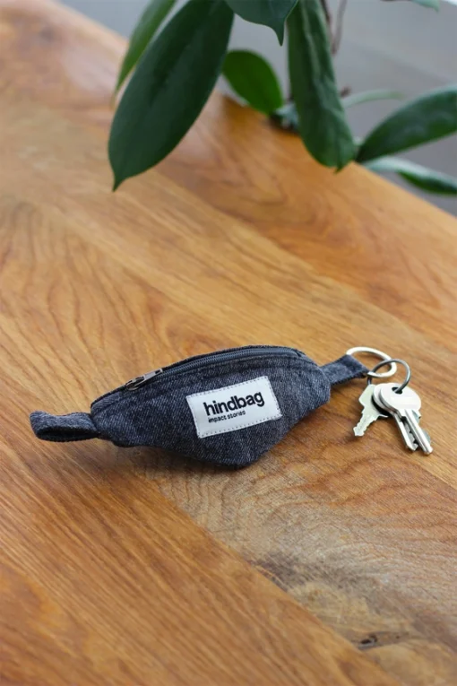 Hindbag Schlüsselanhänger COME | denim grau