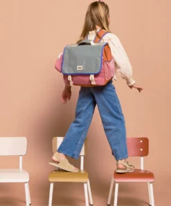 Hindbag Kinder Schul Rucksack LEO | Tricolor salbei