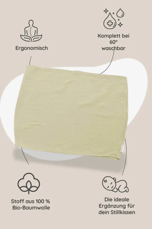 Hobea Baby Lagerungsbezug für Stillkissen Musselin | beige – Bild 3