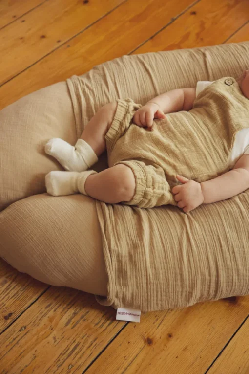 Hobea Baby Lagerungsbezug für Stillkissen Musselin | taupe – Bild 2