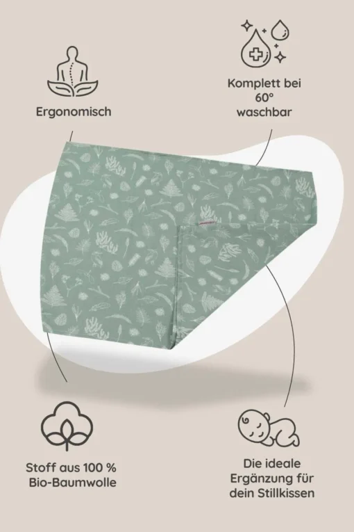 Hobea Baby Lagerungsbezug für Stillkissen | Wald grün – Bild 3