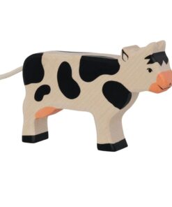 Holztiger Holztier | Kuh stehend schwarz