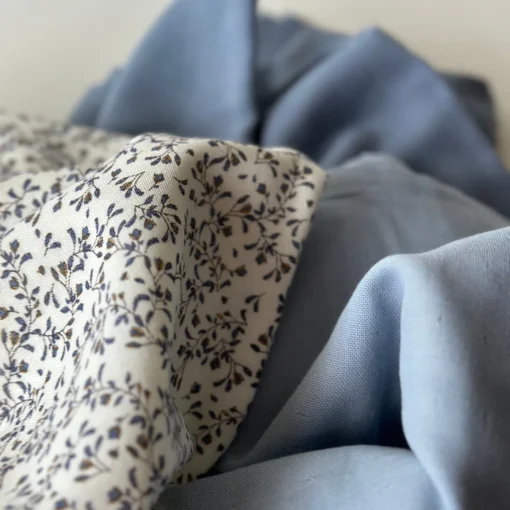 Saga Copenhagen Bio Musselin Nuschi VIDAR 70x70cm SET | mixed blau muster – Bild 3