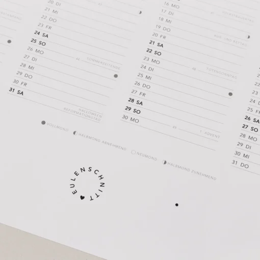Eulenschnitt Wandkalender A2 | 2026 – Bild 7