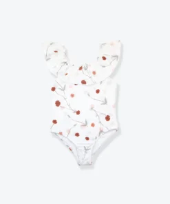 kidORCA Badeanzug mit Rüschen (recycelt / UPF 50+) | Lalliana Coconut