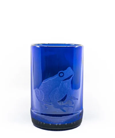 Upcycling Kinder Trinkglas blau | Frosch