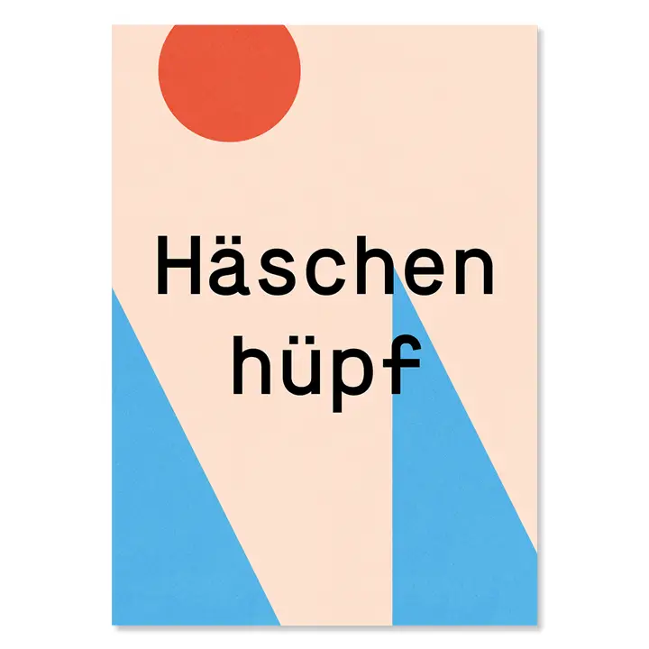 Kleine Prints Postkarte | Häschen hüpf