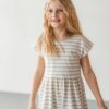 KUKKA Living Kinder Jersey Kleid LINA | striped sand
