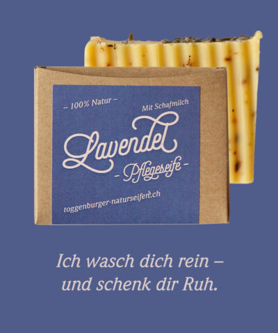 Feste Dusch- und Pflegeseife mit Schafmilch | Lavendel - 100% NATUR von Toggenburger Naturseifen