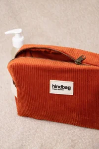 Hindbag Bio Cord Kosmetiktasche Leon | ziegelrot
