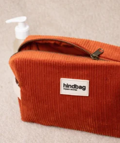 Hindbag Bio Cord Kosmetiktasche Leon | ziegelrot