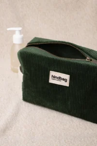 Hindbag Bio Cord Kosmetiktasche Leon | tannengrün