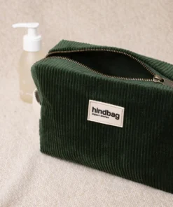 Hindbag Bio Cord Kosmetiktasche Leon | tannengrün