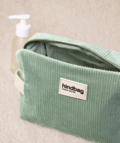 Hindbag Bio Cord Kosmetiktasche Leon | mintgrün