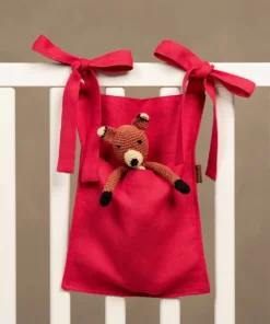 MENIQUE Leinen Kinderbett Organizer | pink