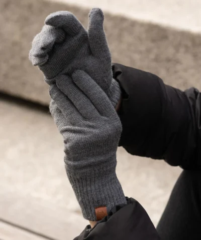 MENIQUE Damen Strickhandschuhe 100% Merino | Dark Gray