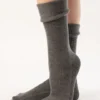 MENIQUE Damen Stricksocken aus Merinowolle | Dark Gray