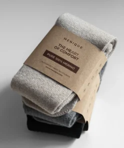 MENIQUE Damen Stricksocken aus Merinowolle | Dark Gray