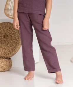 MENIQUE Kids Bio Leinen Hose DAKOTA | Storm blue