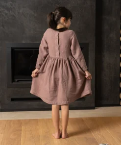 MENIQUE Girls Leinen Kleid LUCY | Faded Rose
