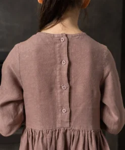 MENIQUE Girls Leinen Kleid LUCY | Faded Rose