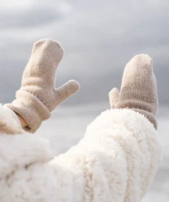 MENIQUE Kinderhandschuhe Fäustlinge aus Merinowolle und Kaschmir | beige