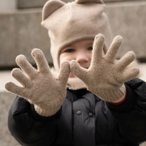 MENIQUE Kinderhandschuhe aus Merinowolle und Kaschmir | Beige