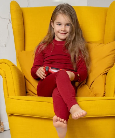 MENIQUE Kinder Leggins Hose 160 Merino | CHERRY