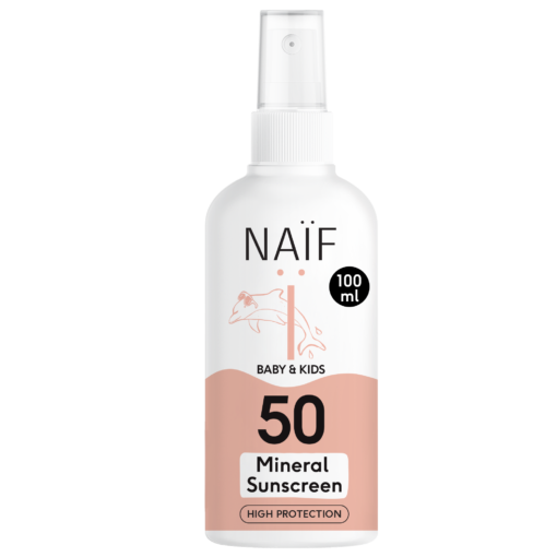 NAÏF Mineralisches Sonnenschutzspray für Baby & Kind - 0% Parfüm (LSF 50 - 100ml)