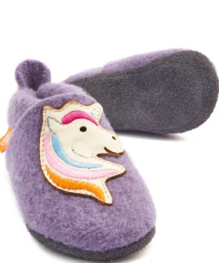 Wollwalk Filz Hausschuhe | Einhorn