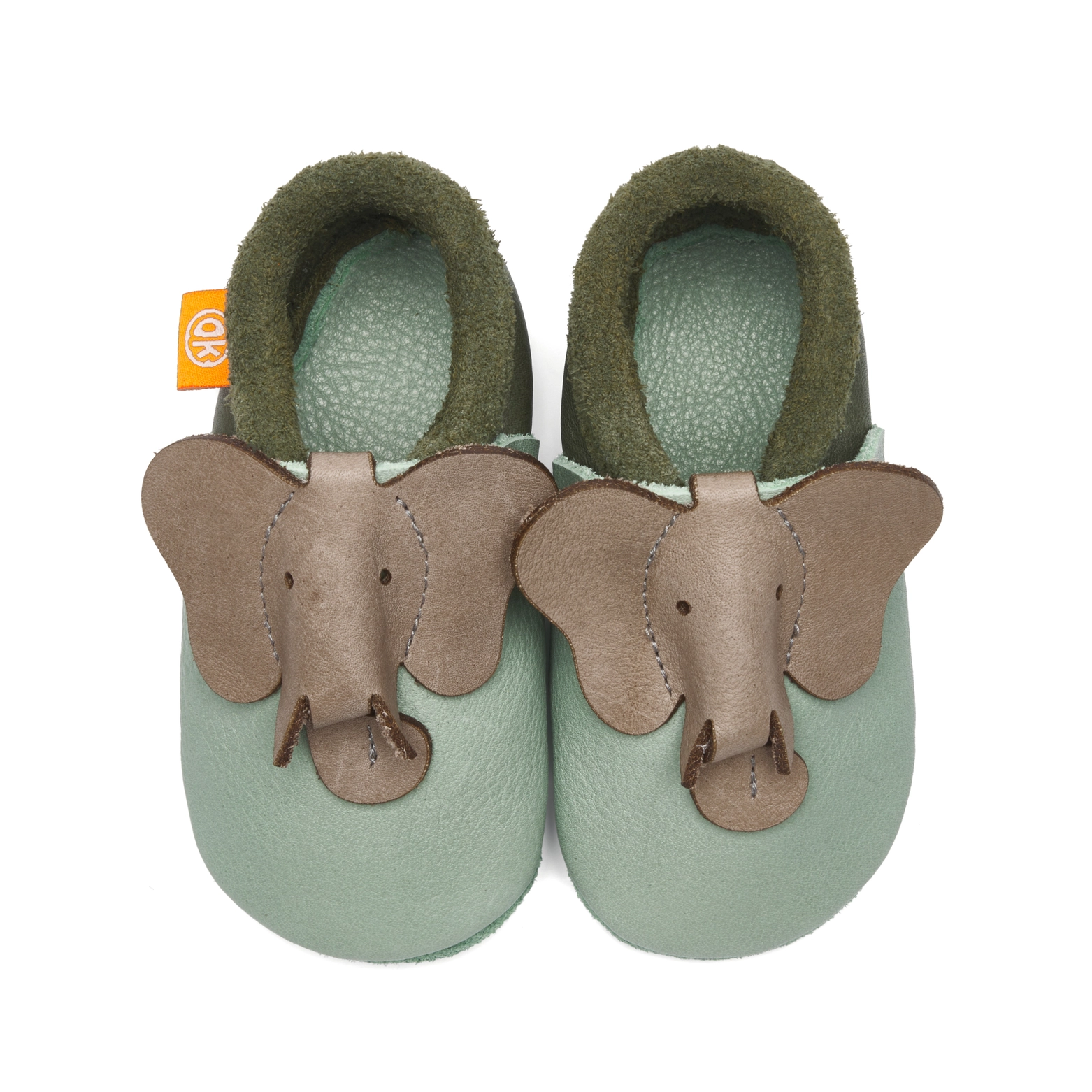 Orangenkinder Hausschuhe Lederfinkli | Elefant 3D – Bild 3