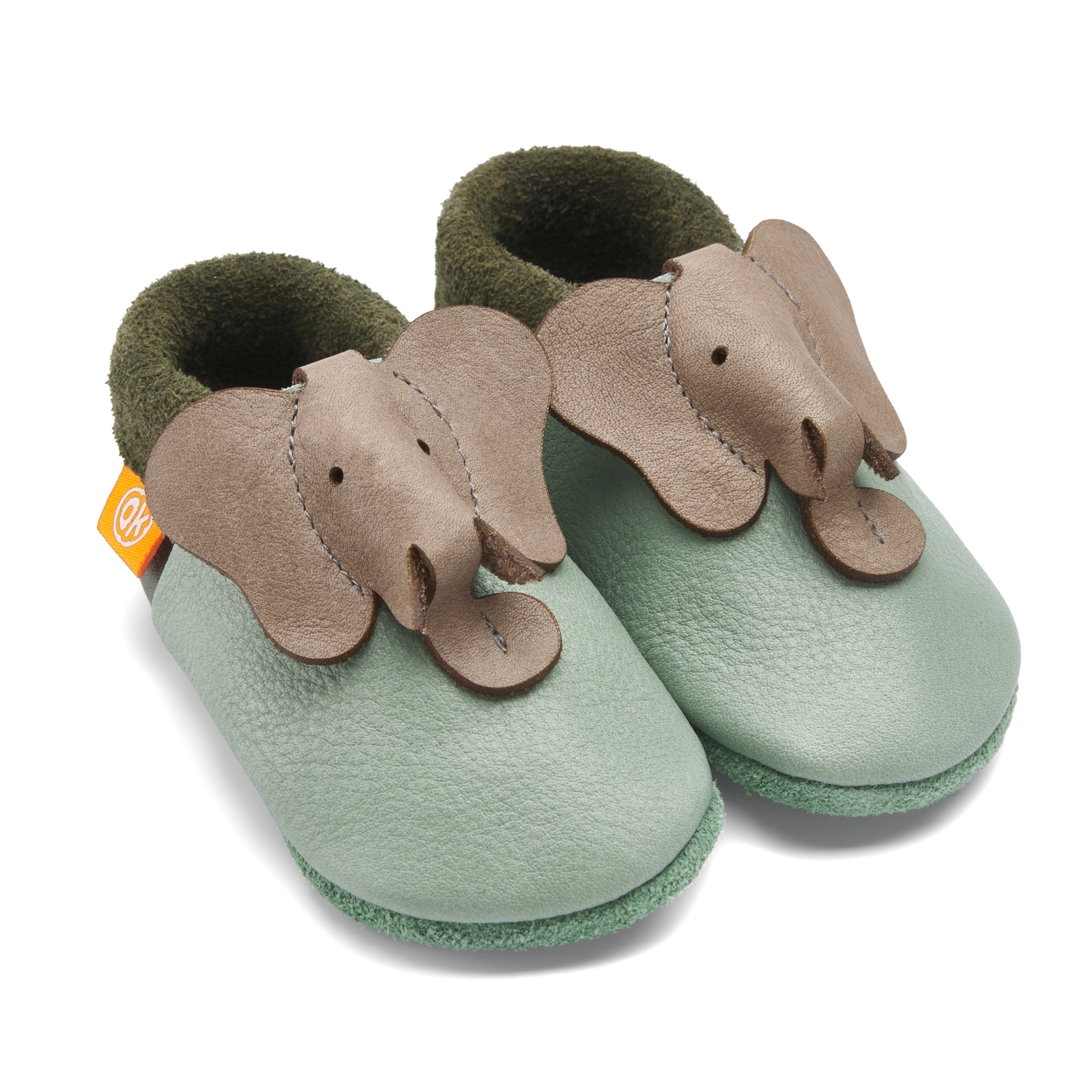 Orangenkinder Hausschuhe Lederfinkli | Elefant 3D