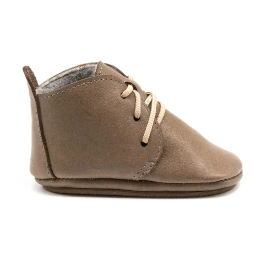 Orangenkinder Lauflernschuh / Barfussschuh AMIGO Schnürer mit Wollfilzfutter | beige