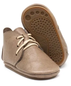 Orangenkinder Lauflernschuh / Barfussschuh AMIGO Schnürer mit Wollfilzfutter | beige