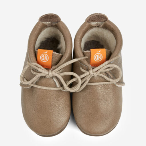 Orangenkinder Barfussschuhe AMIGO Schnürer (gefüttert) | beige