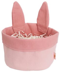Papierdrachen Osternest mit Hasenohren | Musselin Rosa