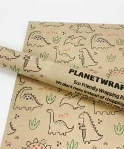 PLANETWRAPIT Nachhaltiges Geschenkpapier Rolle 5mx50cm | Dino
